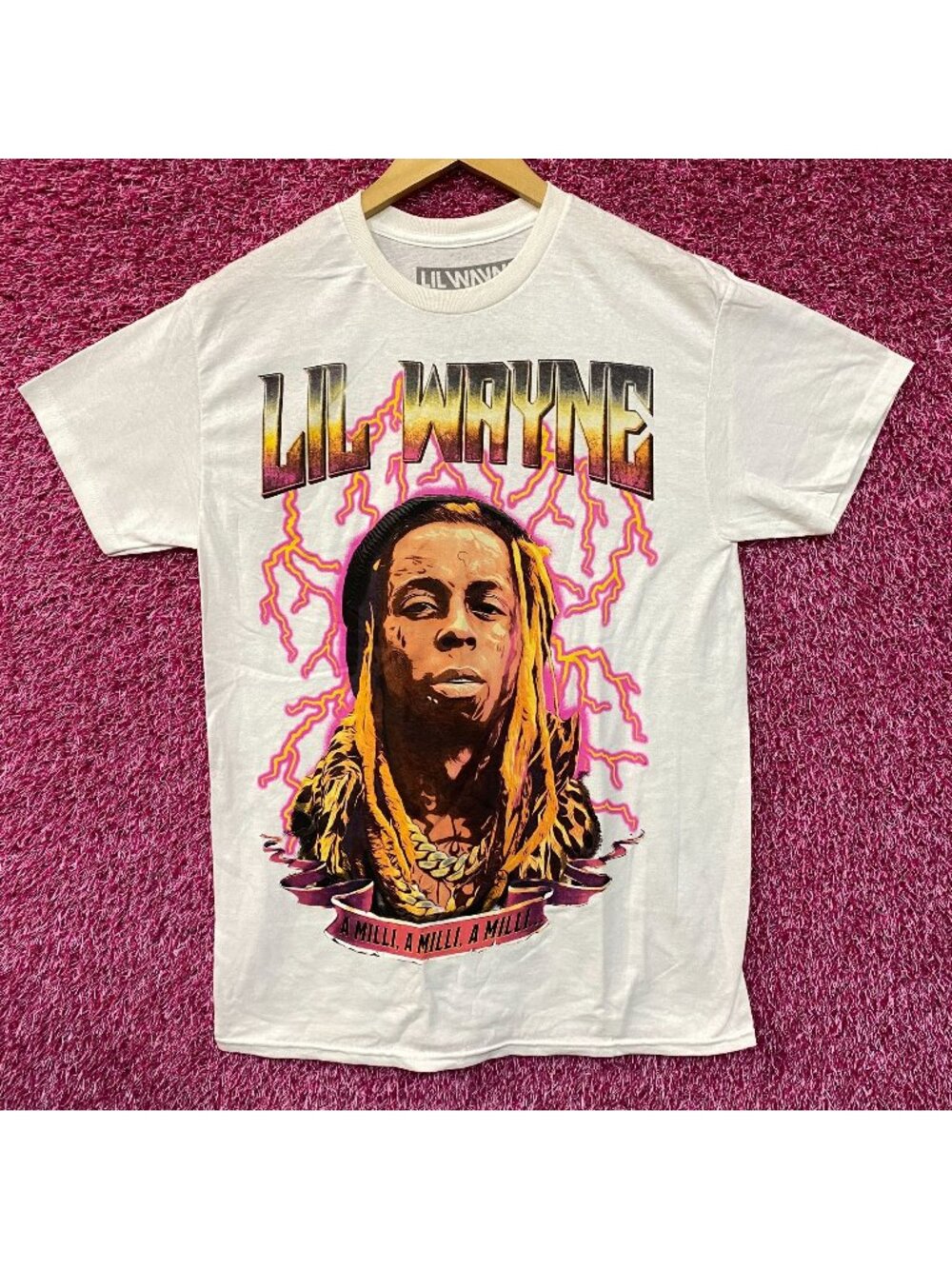Reason Lil Wayne A Milli Lightning White T-Shirt medium
